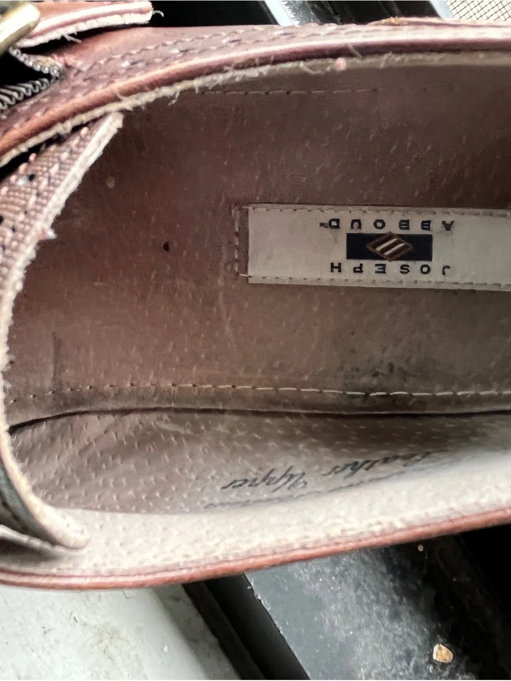 Joseph Abboud Brown Leather Single Monk Strap Brogue Oxfords